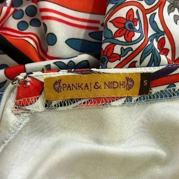 Pankaj & Nidhi Anthropologie Chanda Column Boho Geometric Bodycon Dress Size S - Picture 8 of 11